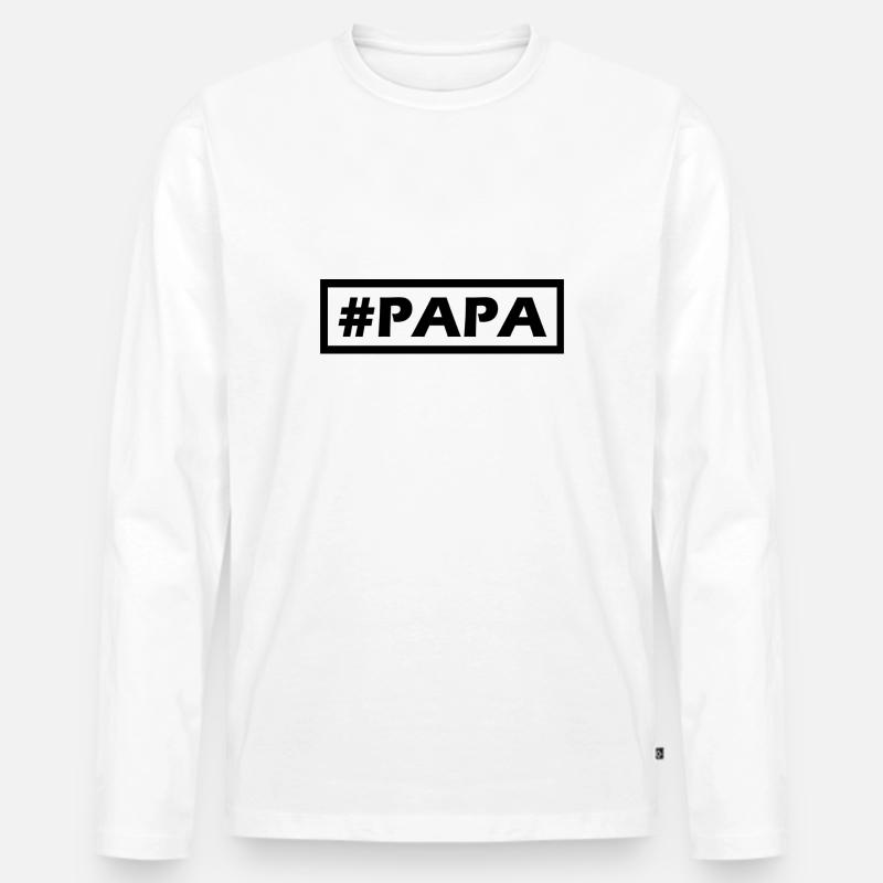 #PAPA simple modern design - Männer Premium Bio Langarmshirt - Weiß