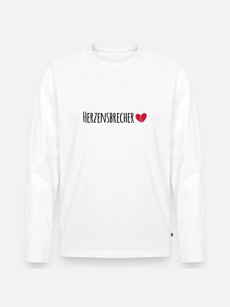 Herzensbrecher - Männer Premium Bio Langarmshirt - Weiß