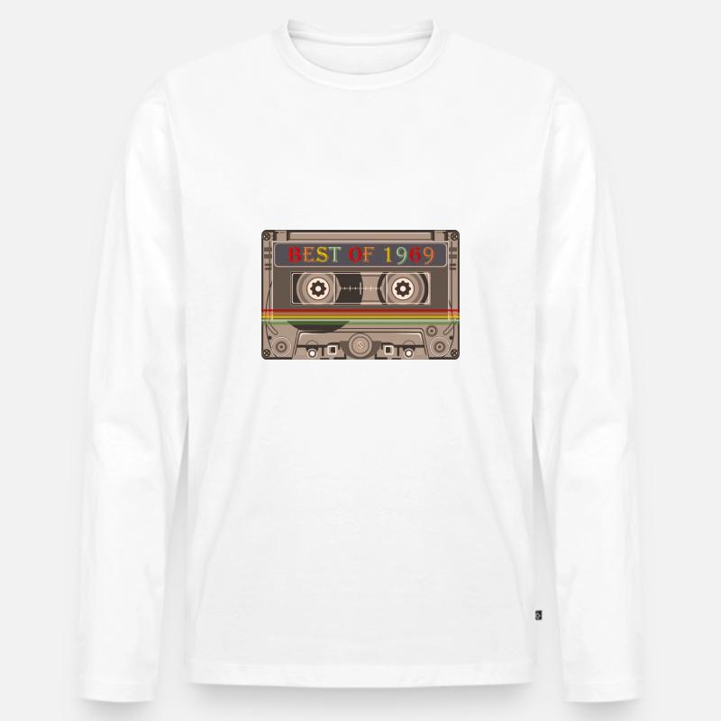 1969 - Männer Premium Bio Langarmshirt - Weiß