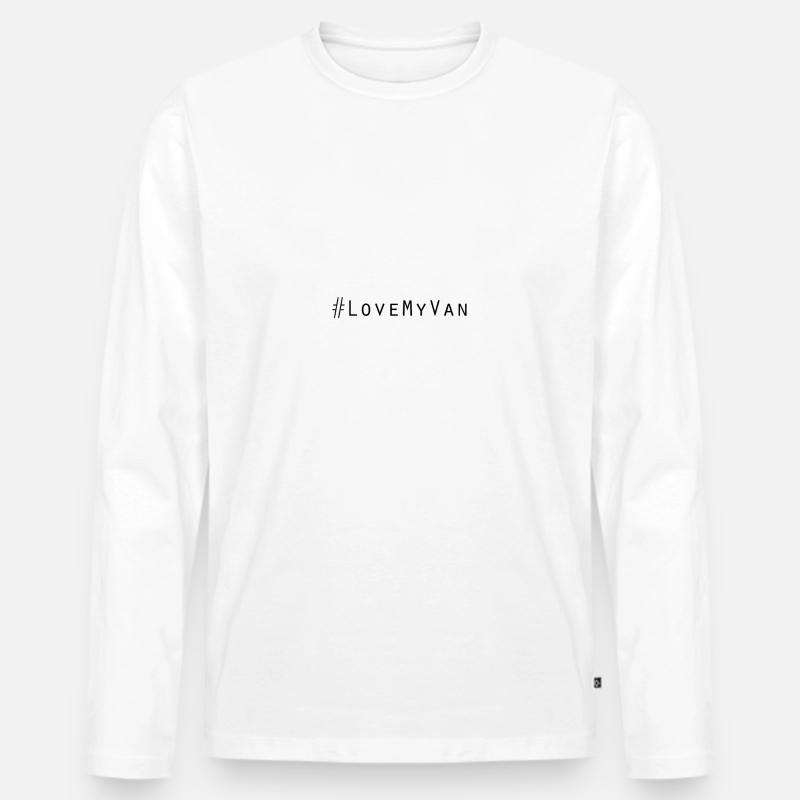 Hashtag liebe meinen Van - Männer Premium Bio Langarmshirt - Weiß