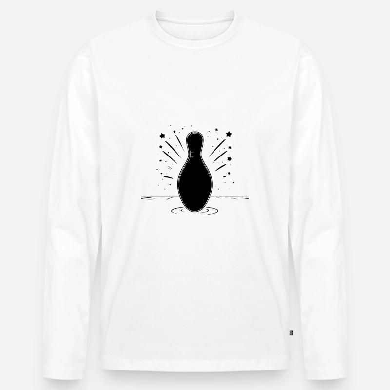 Bowling - Männer Premium Bio Langarmshirt - Weiß