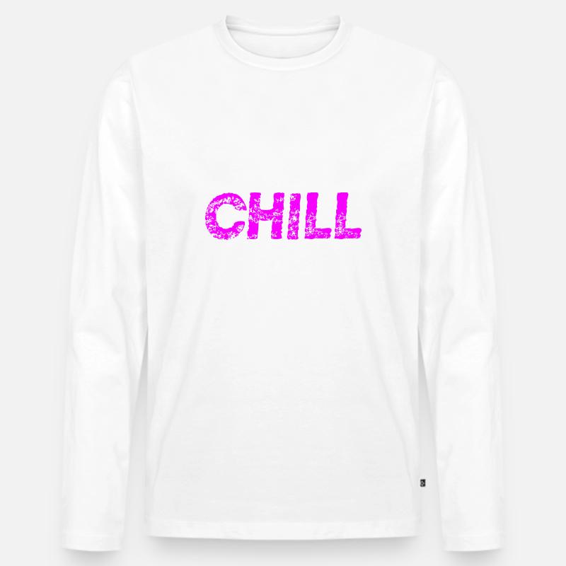 Chill - Geschenkidee - Männer Premium Bio Langarmshirt - Weiß