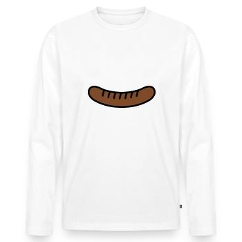 Bratwurst - Männer Premium Bio Langarmshirt - Weiß - Vorne - Nico (187cm)