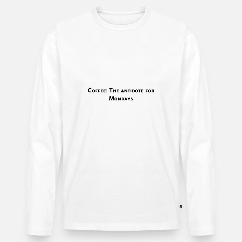 Lustiges Café-Design - Männer Premium Bio Langarmshirt - Weiß
