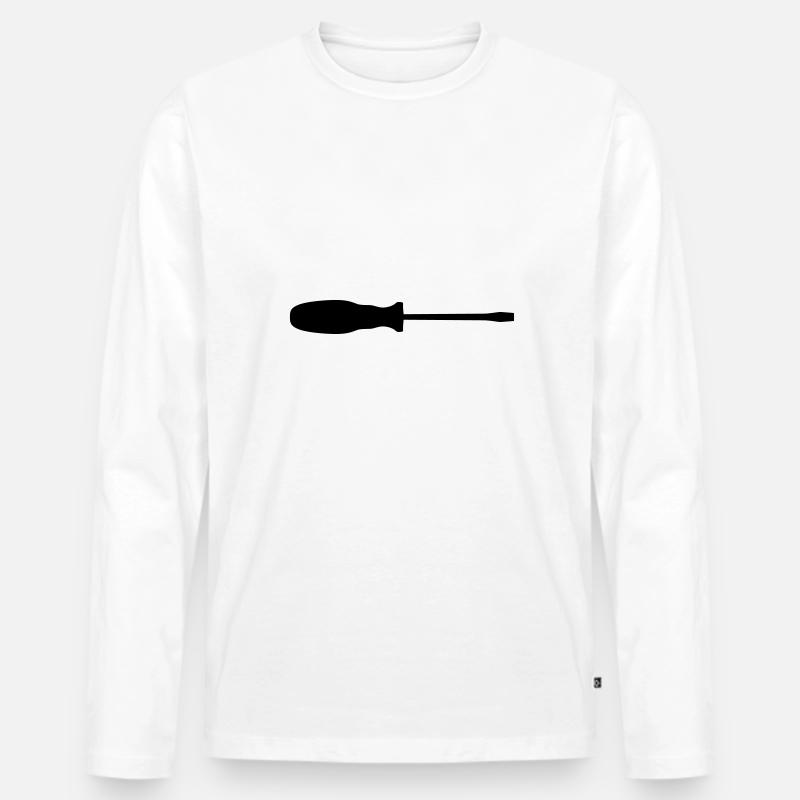 Schraubendreher - Männer Premium Bio Langarmshirt - Weiß