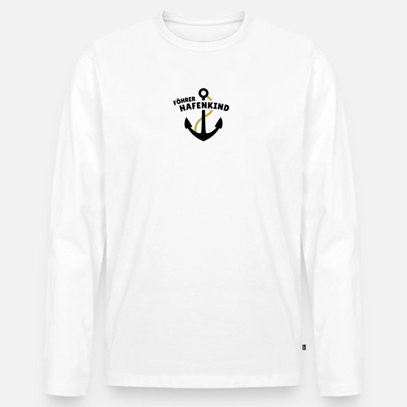 Föhrer Hafenkind - Männer Premium Bio Langarmshirt - Weiß