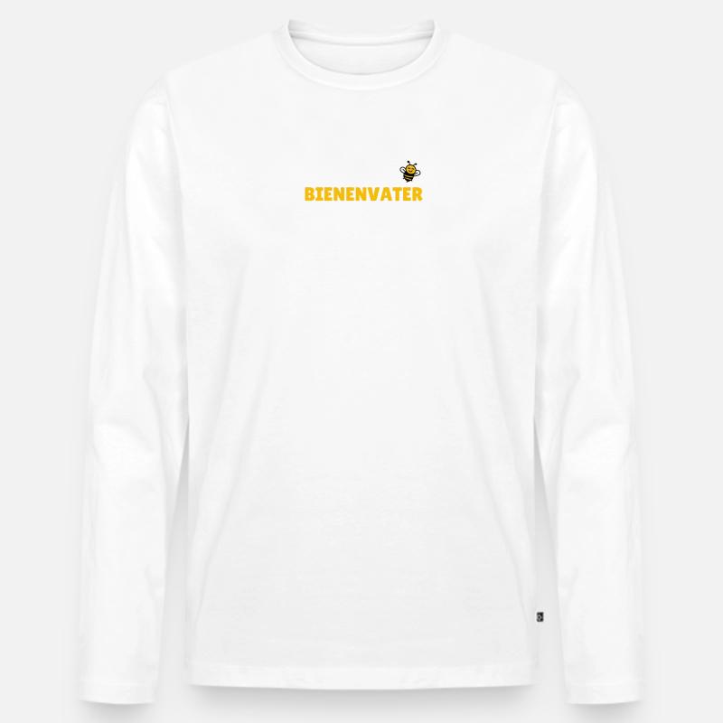 Bienenvater - Männer Premium Bio Langarmshirt - Weiß