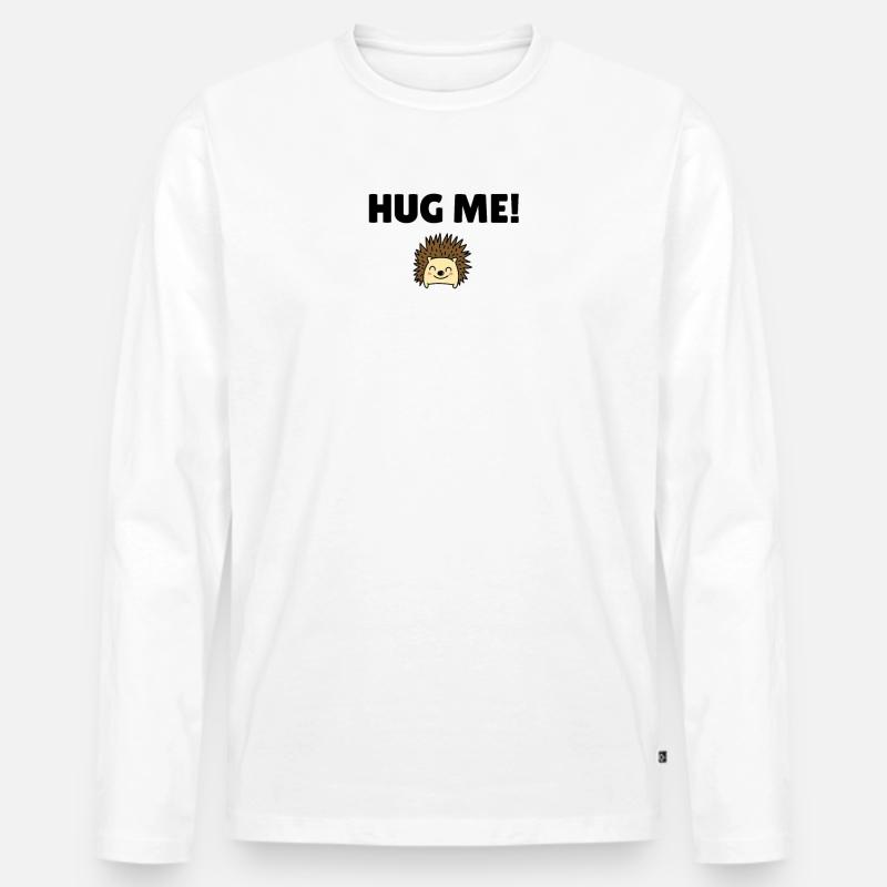 Hug me! - Männer Premium Bio Langarmshirt - Weiß