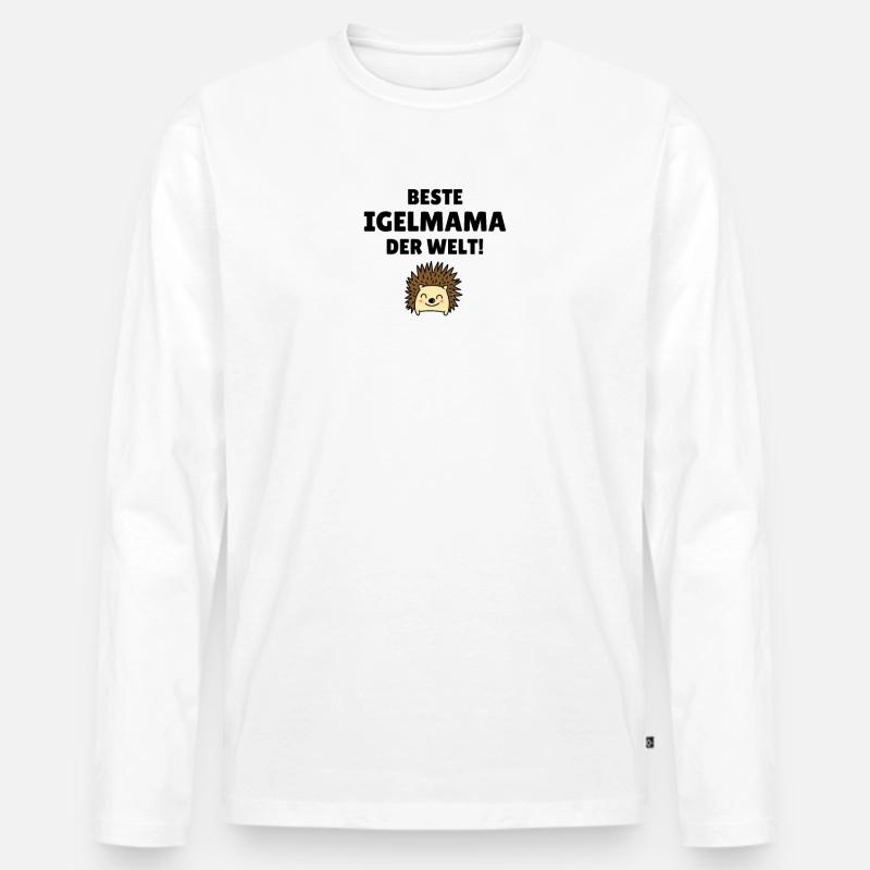 Beste Igelmama der Welt! - Männer Premium Bio Langarmshirt - Weiß