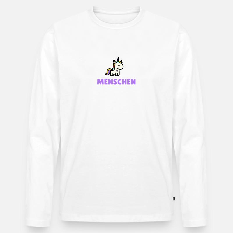 Ich hasse Menschen - Männer Premium Bio Langarmshirt - Weiß