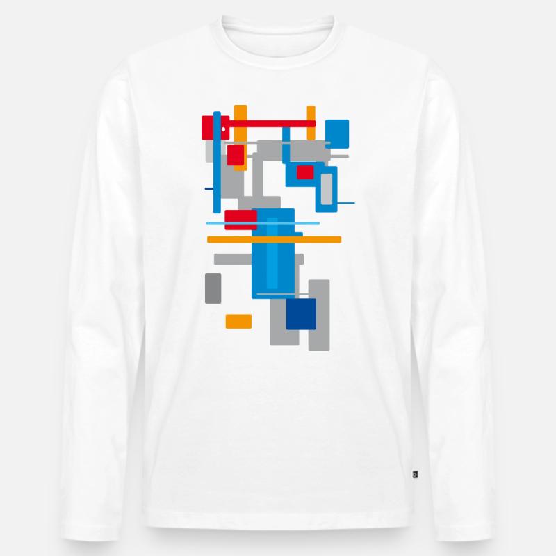 Architektur Muster - Männer Premium Bio Langarmshirt - Weiß