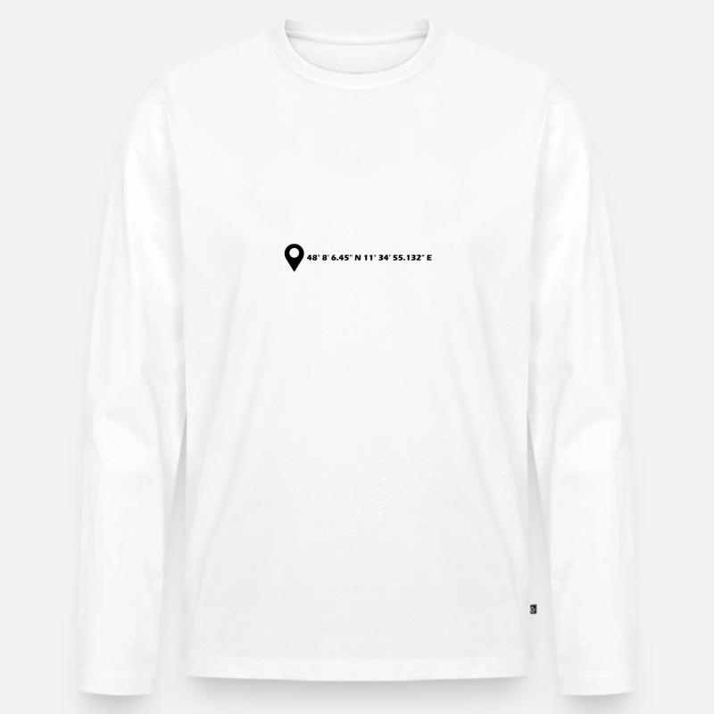 Munich Coordinates - Men's Premium Organic Long Sleeve Shirt - white
