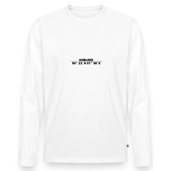 Coordonnées de Coblence - T-shirt manches longues Premium bio Homme - blanc - Devant - Nico (187cm)