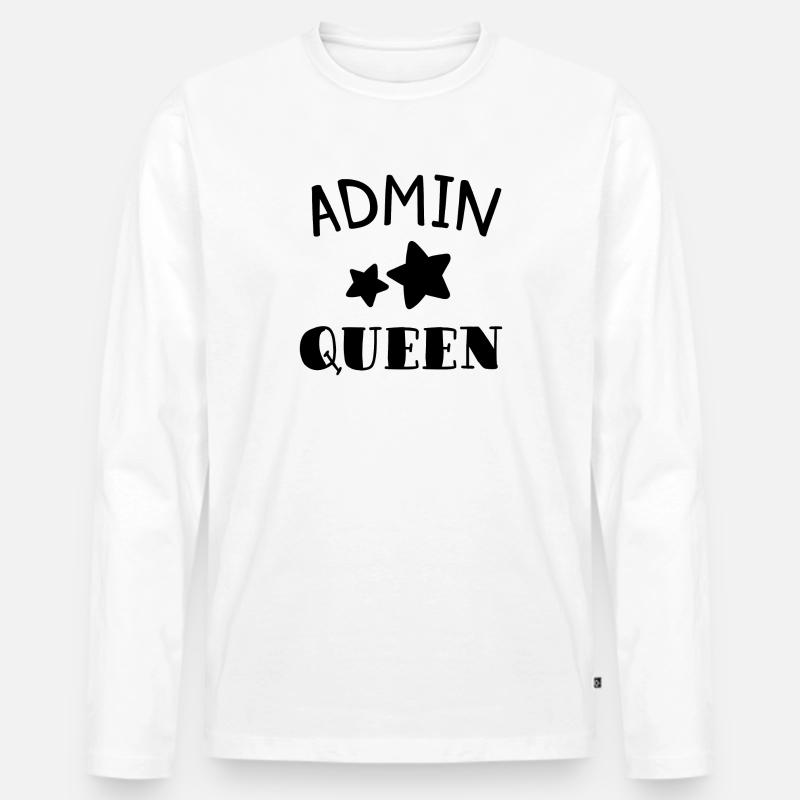 Admin Queen Programmierer Geschenk - Männer Premium Bio Langarmshirt - Weiß