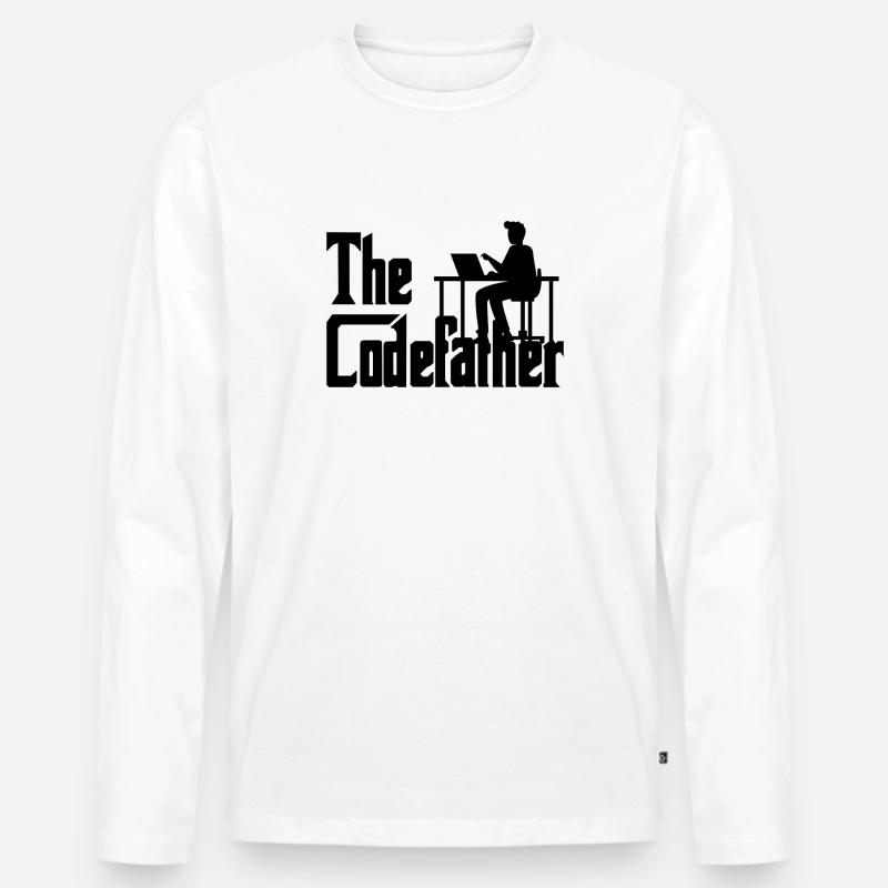 The Codefather Coding Programier Cadeau - T-shirt manches longues Premium bio Homme - blanc