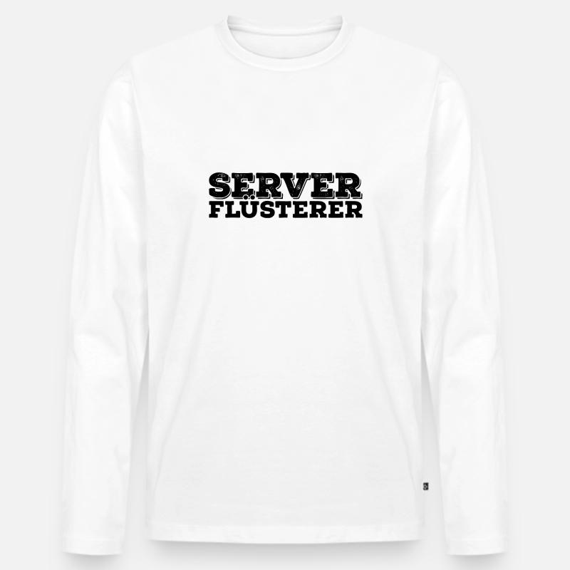 Server Flüsterer Admin Sysadmin Geschenk - Männer Premium Bio Langarmshirt - Weiß