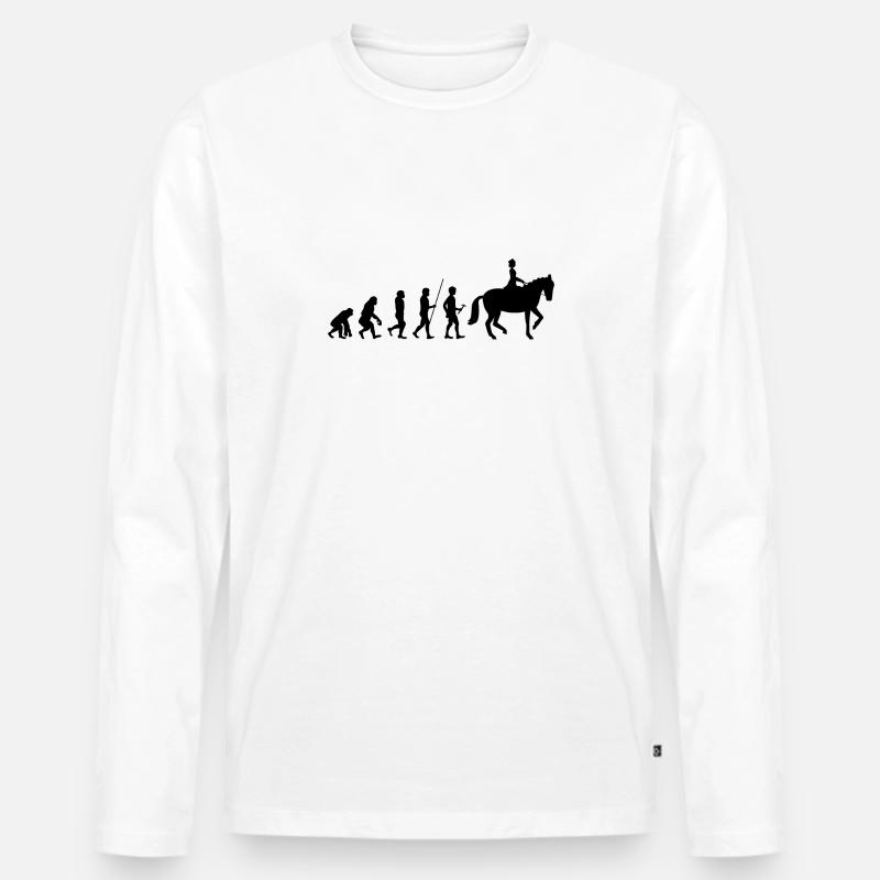 Equestrian Equestrian Evolution Gift - Men's Premium Organic Long Sleeve Shirt - white