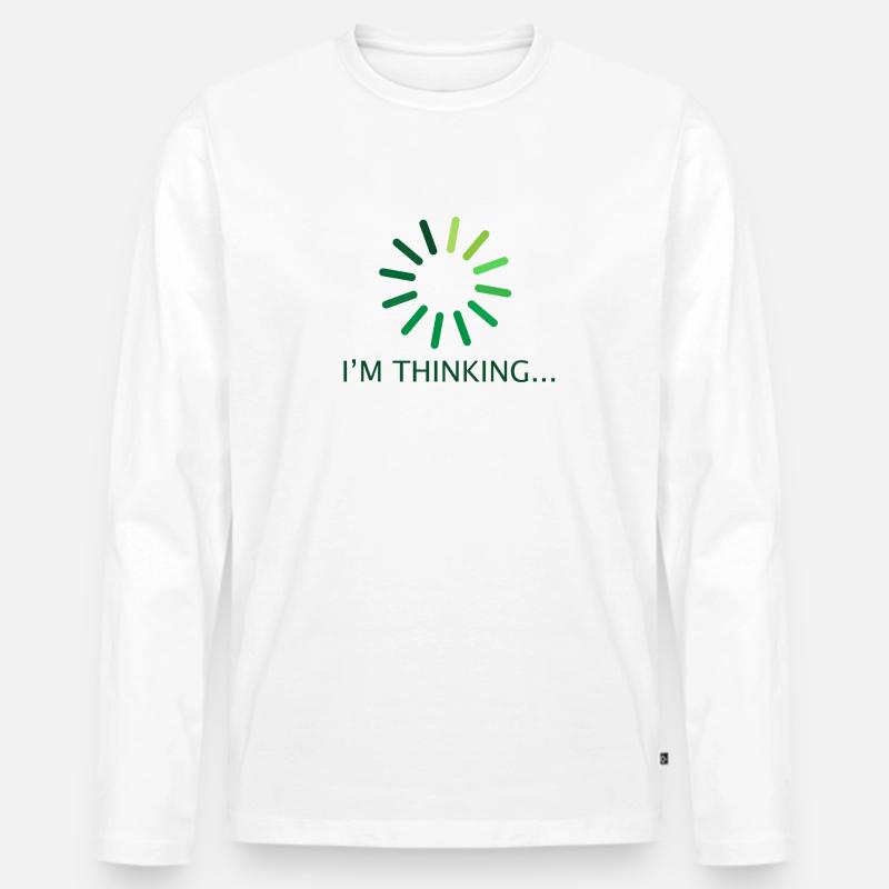 I'm thinking Geschenk Programmierer Nerd - Männer Premium Bio Langarmshirt - Weiß