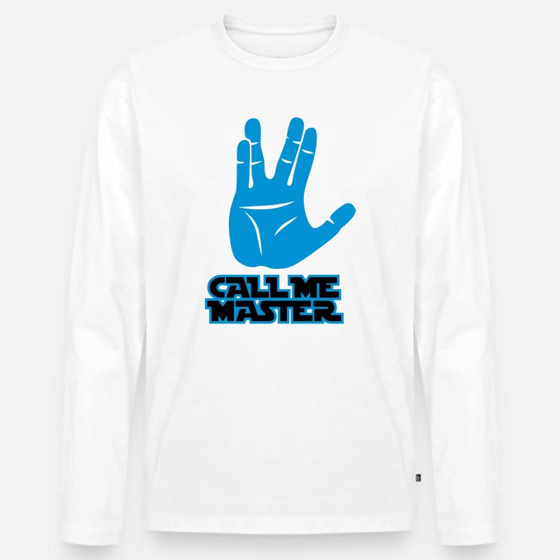 Call me Master - Männer Premium Bio Langarmshirt - Weiß