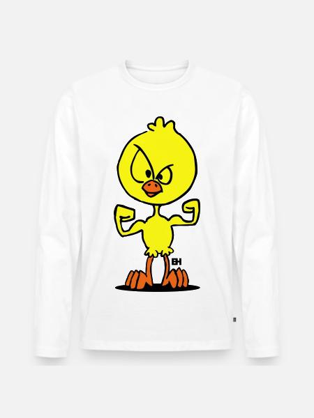 Chick Power - Männer Premium Bio Langarmshirt - Weiß