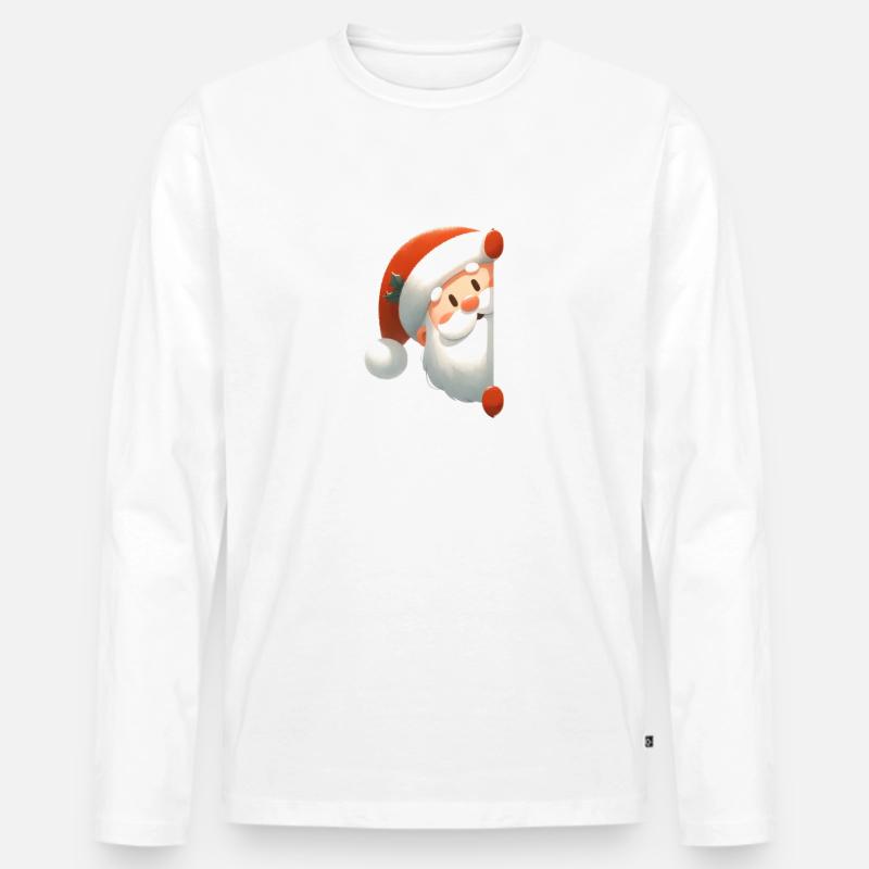 Weihnachtsmann Geschenkidee - Männer Premium Bio Langarmshirt - Weiß