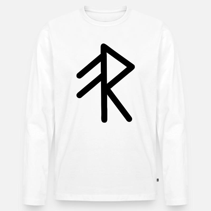 Wikinger-Runensymbol-Energie - Männer Premium Bio Langarmshirt - Weiß