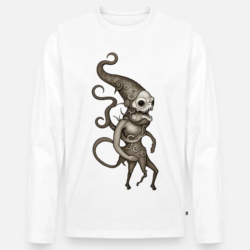 BUG #5 – dunkle Hölle - Männer Premium Bio Langarmshirt - Weiß