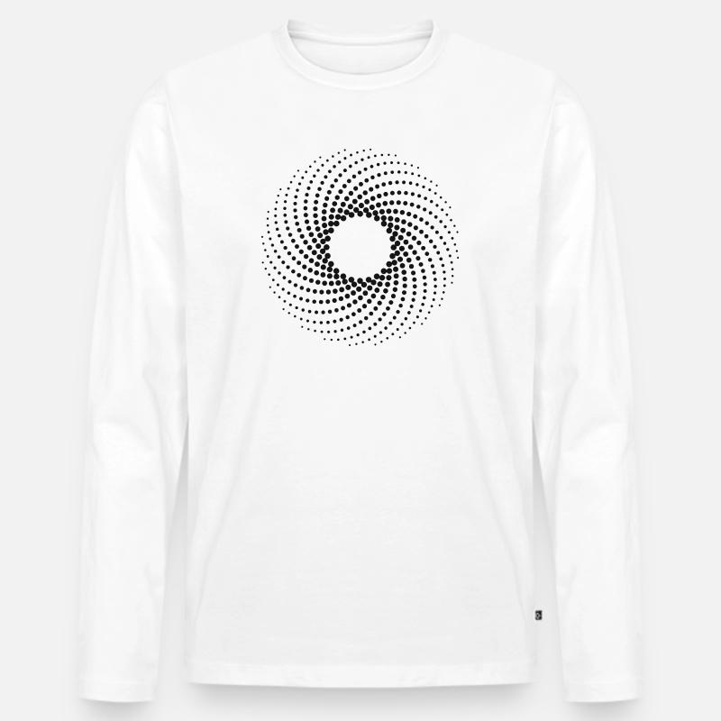3D-Kreispunkt - Männer Premium Bio Langarmshirt - Weiß