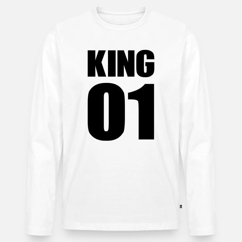 king_01 - Männer Premium Bio Langarmshirt - Weiß