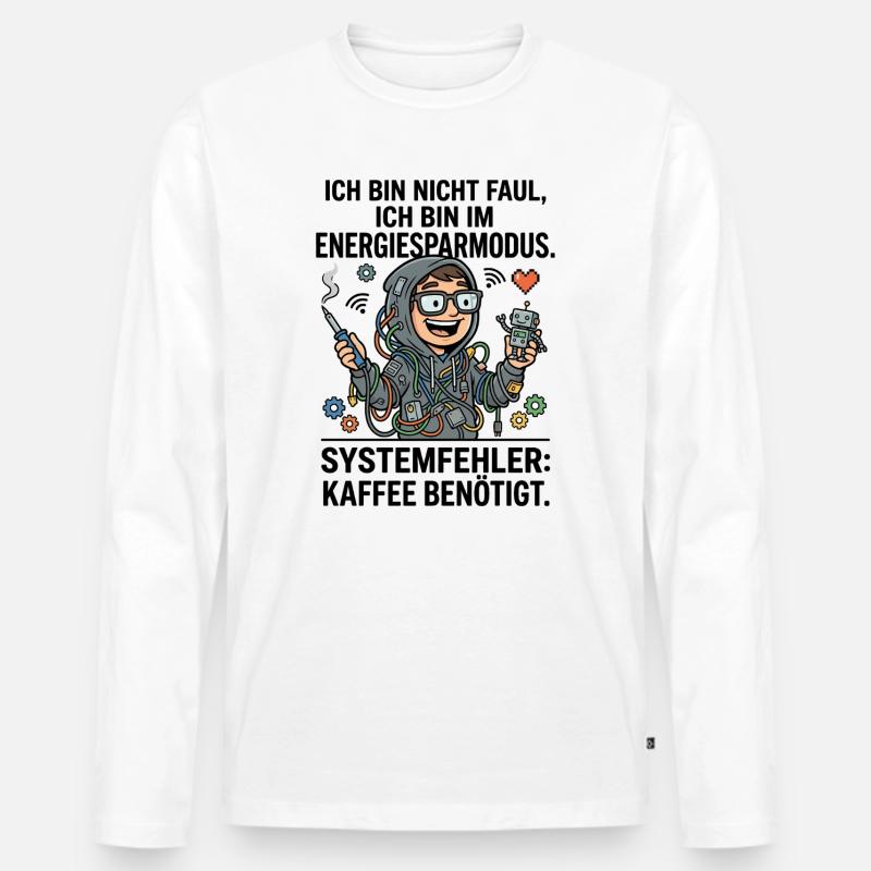 Technik Nerd Löten Roboter DIY - Männer Premium Bio Langarmshirt - Weiß
