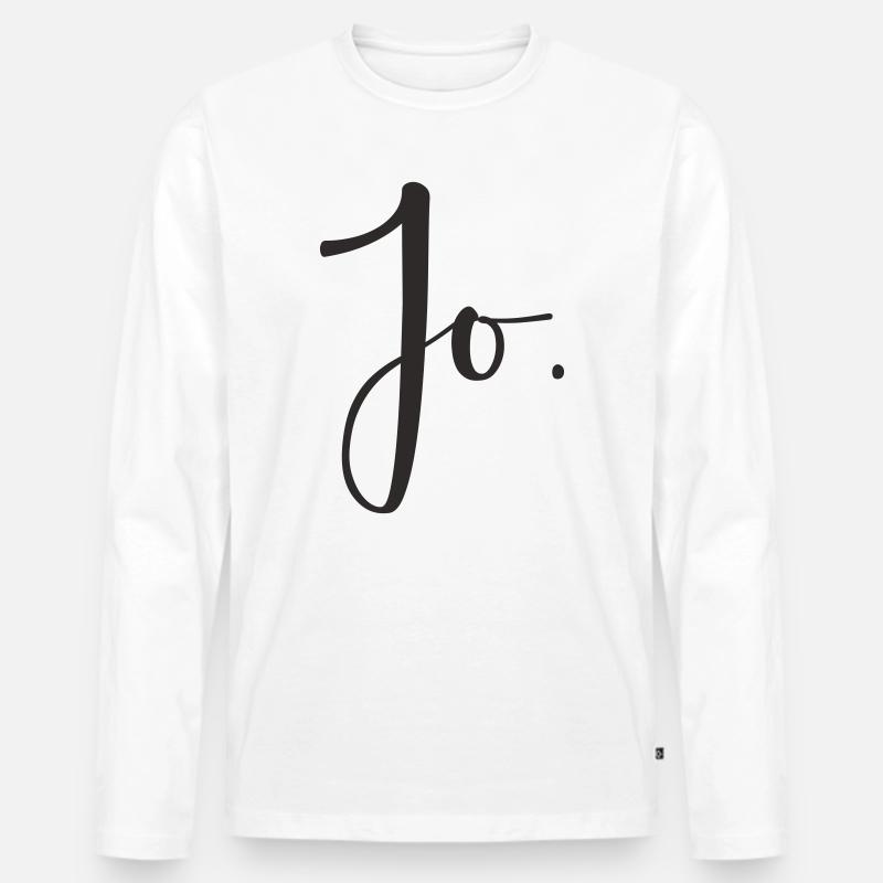 Jo – Handlettering Textdesign - Männer Premium Bio Langarmshirt - Weiß