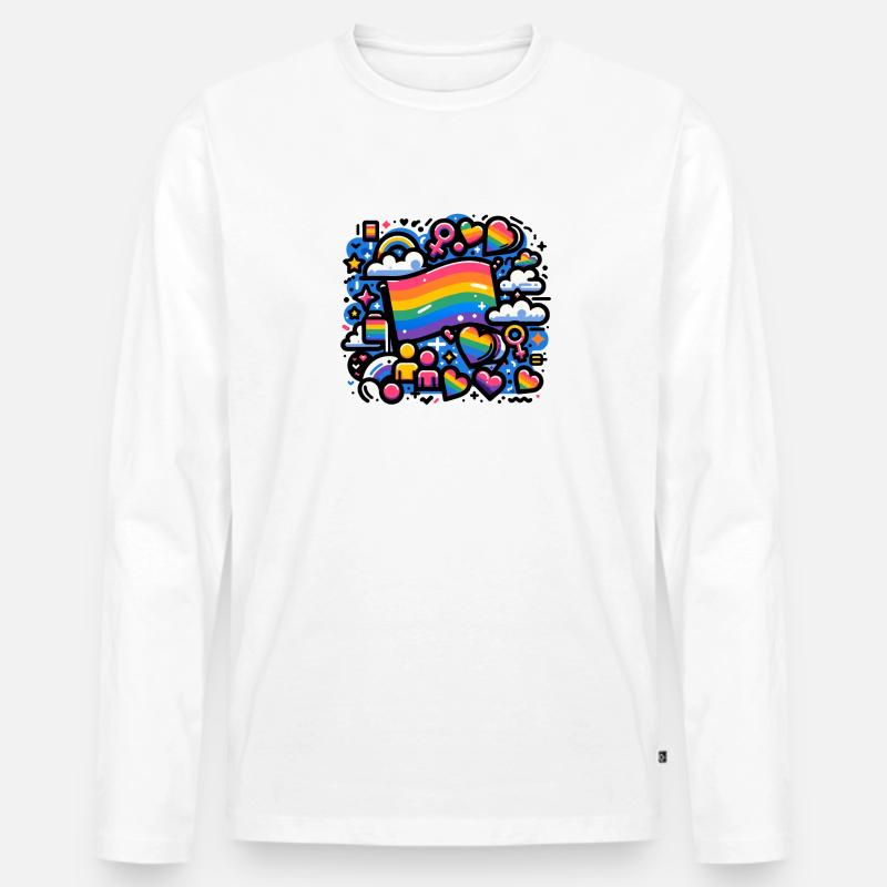 Graffiti Pride 2 - Männer Premium Bio Langarmshirt - Weiß
