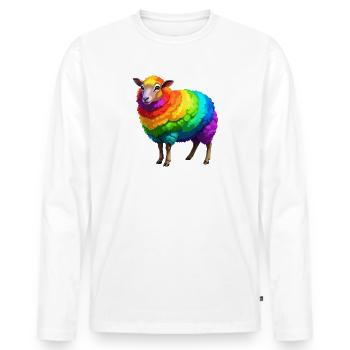 Sheep Pride - Männer Premium Bio Langarmshirt - Weiß - Vorne - Nico (187cm)