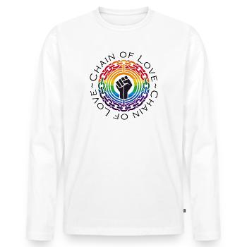 Chain of Love - Männer Premium Bio Langarmshirt - Weiß - Vorne - Nico (187cm)