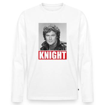 Knight Rider Porträt - Männer Premium Bio Langarmshirt - Weiß - Vorne - Nico (187cm)