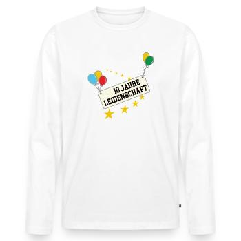 Betonbauer 10 jähriges Jubiläum Betonbau Jubi 10th - Männer Premium Bio Langarmshirt - Weiß - Vorne - Nico (187cm)