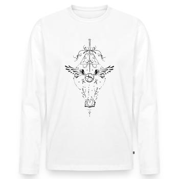 Les Reliques de la Mort réunis en un seul symbole - T-shirt manches longues Premium bio Homme - blanc - Devant - Nico (187cm)