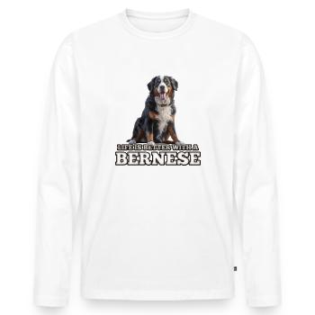 Bouvier bernois - T-shirt manches longues Premium bio Homme - blanc - Devant - Nico (187cm)
