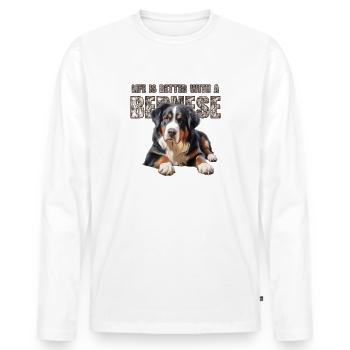 Bouvier bernois - T-shirt manches longues Premium bio Homme - blanc - Devant - Nico (187cm)