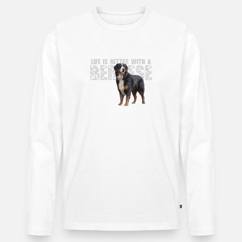 Berner Sennenhund - Männer Premium Bio Langarmshirt - Weiß