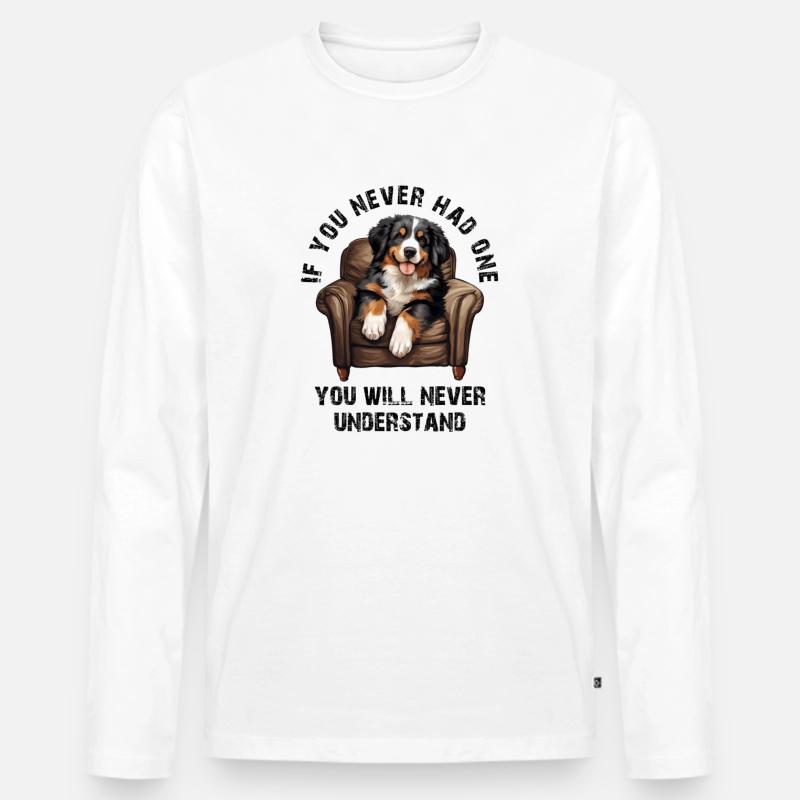 Berner Sennenhund - Männer Premium Bio Langarmshirt - Weiß