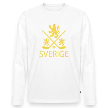 Sverige Hockey - Männer Premium Bio Langarmshirt - Weiß - Vorne - Nico (187cm)