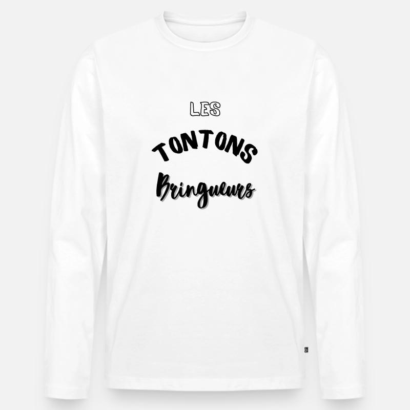 Die Tontons- Under-Helfer! 🍻🥂🥃🍾 - Männer Premium Bio Langarmshirt - Weiß