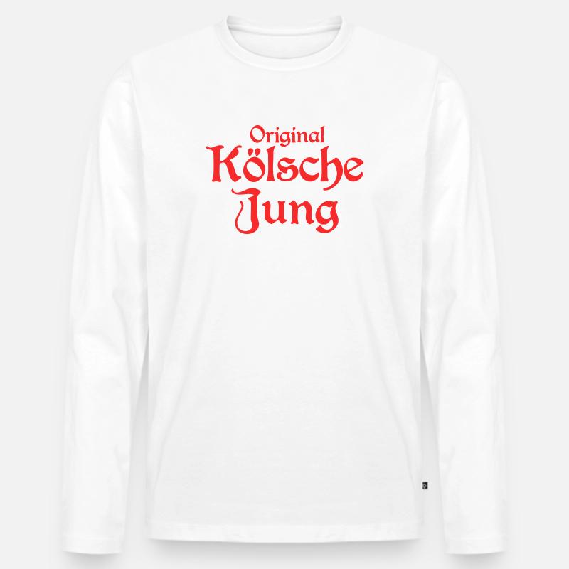 Original Kölsche Jung - Männer Premium Bio Langarmshirt - Weiß