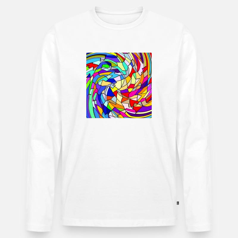 Rainbow Quirl - Männer Premium Bio Langarmshirt - Weiß