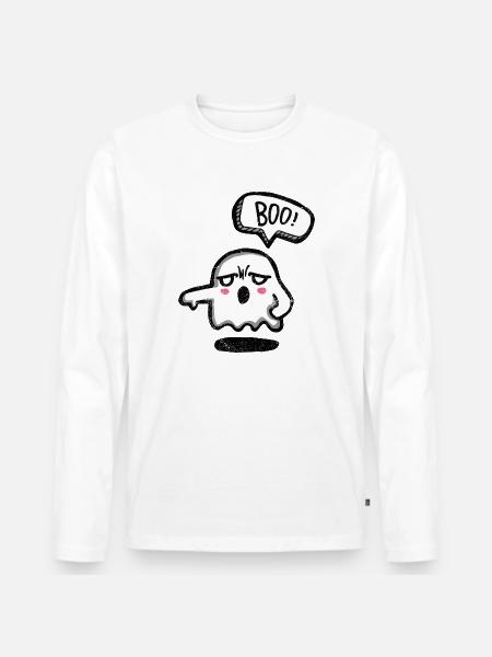 Halloween Ghost Ghost Hour Ghost - Men's Premium Organic Long Sleeve Shirt - white