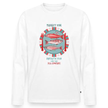 Sardines Vintage Advertising - Men's Premium Organic Long Sleeve Shirt - white - Front - Nico (187cm)