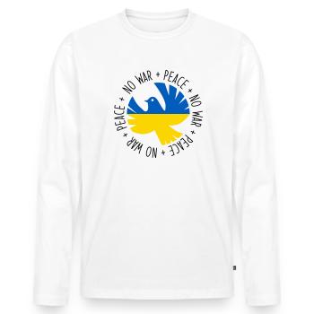 Pas de guerre - kein Krieg - T-shirt manches longues Premium bio Homme - blanc - Devant - Nico (187cm)