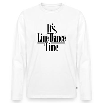 IT'S LINE DANCE TIME, LINEDANCE - Männer Premium Bio Langarmshirt - Weiß - Vorne - Nico (187cm)