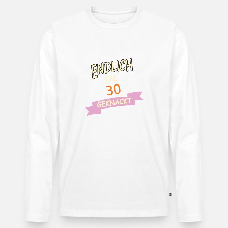 30. Geburtstag - Männer Premium Bio Langarmshirt - Weiß